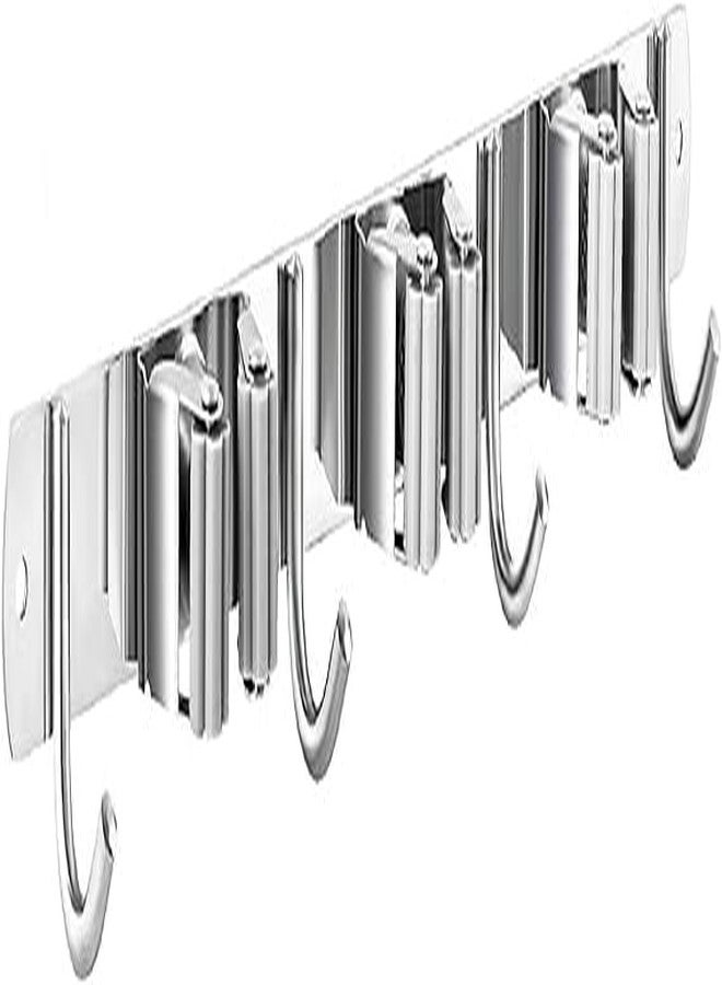 RENVA Broom Holder Wall Mount - 3 Slots 4 Hooks Heavy Duty Stainless Steel Mop and Broom Organizer Rack for Wall, Tool Hanger for Kitchen, Bathroom, Garden, Garage, Home Storage (SILVER, 3 SLOT) - Image 1